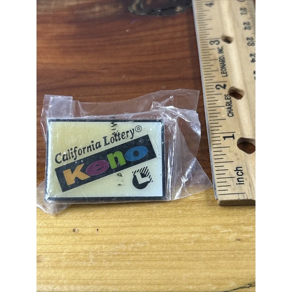 Vintage Old California Lottery State Lotto Vest Hat Jacket Lapel Pin Tack KENO